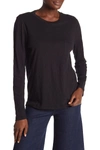 Madewell Crew Neck Button Long Sleeve Shirt (regular & Plus Size) In True Black