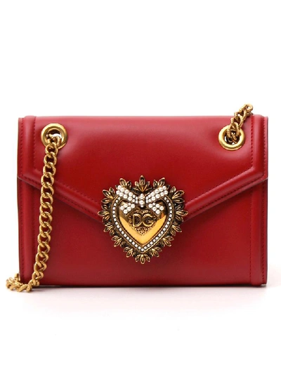 Dolce & Gabbana Mini Devotion Shoulder Bag In Red