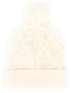 Isabel Marant Ryam Cable-knit Beanie In Neutrals