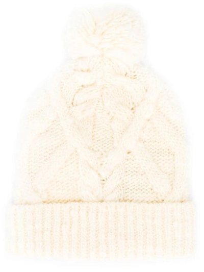Isabel Marant Ryam Cable-knit Beanie In Neutrals