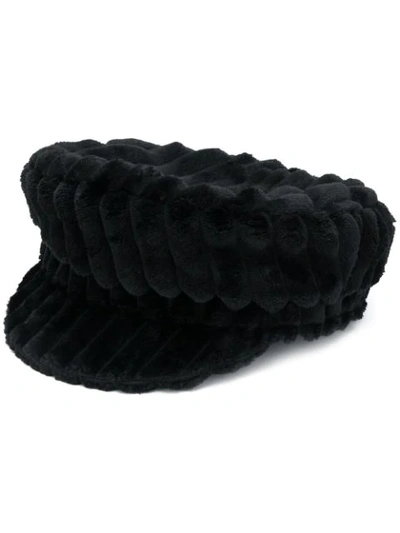 Isabel Marant Evie Fleece Baker Boy Hat In Black
