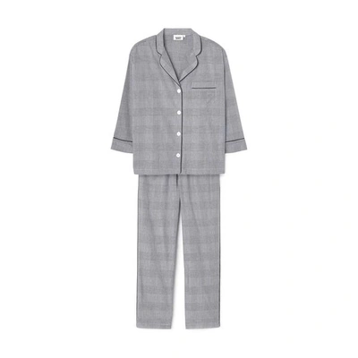 Sleepy Jones Marina Pajama Set In Glen Plaid Black & White