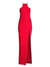 Likely Rocco Column Halter Gown In Scarlet