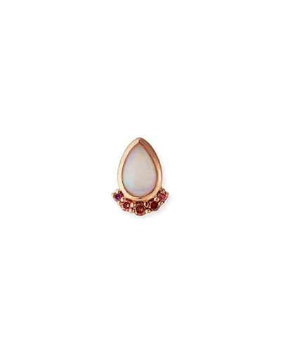 Stevie Wren 14k Rose Gold Opal Teardrop Stud Earring W/ Diamonds, Single