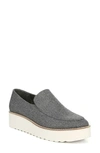 Vince Zeta Flannel Platform Loafers In Grey Fabric