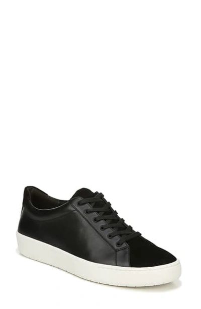 Vince Janna Suede & Leather Low-top Sneakers In Black