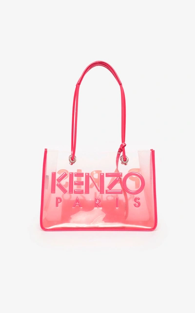 Kenzo Transparent Kombo Tote In Pink Coral