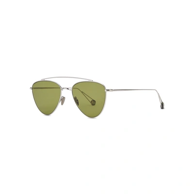 Ahlem Place Des Pyramides Aviator-style Sunglasses In Green