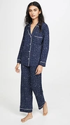 Eberjey Gisele 2-piece Printed Long Pajama Set In Estrella Navy/ivory