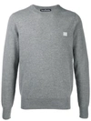 Acne Studios Grey Fairview Patch Sweatshirt In Crewneck Wool Sweater