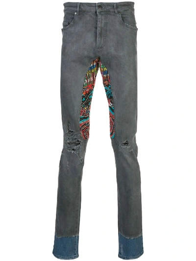 Alchemist Embroidered Relaxed-fit Stretch-denim Jeans In Blue