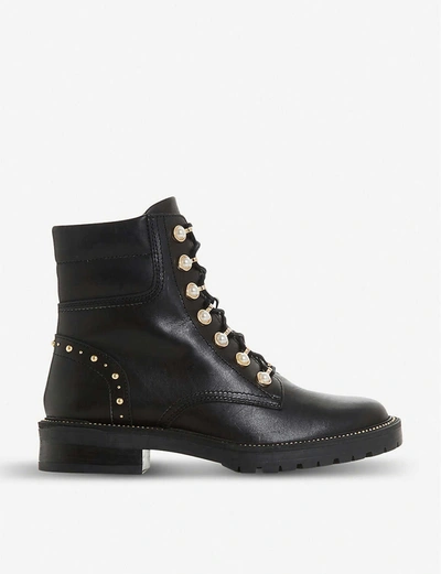 Dune Pearley Embellished Leather Hiking Boots