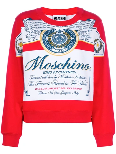 Moschino X Budweiser Cotton Sweatshirt In Red
