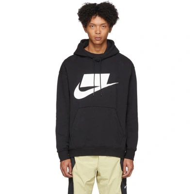 Nike Black Nsw Pullover Hoodie In 010blackwhi