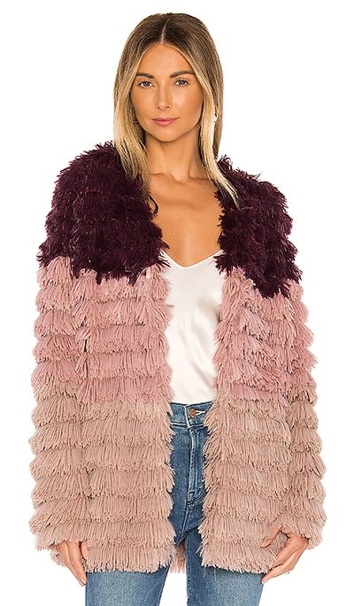 Minkpink Lost Weekend Colorblock Faux Fur Jacket In Multi