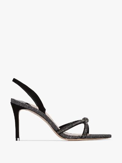 Sophia Webster Women's Giovanna Crystal Embellished Glitter Slingback Sandals In Black