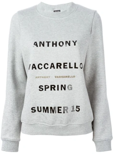 Anthony Vaccarello Printed 'spring Summer 2015' Sweatshirt In Grey