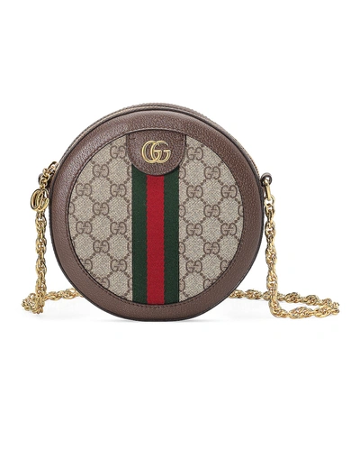 Gucci Ophidia Round Chain Shoulder Bag In Beige Ebony