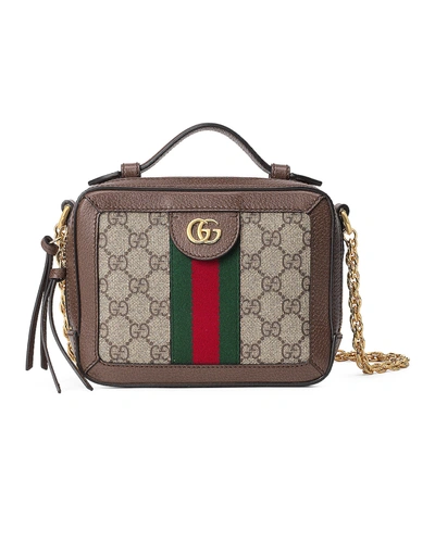 Gucci Ophidia Gg Chain Shoulder Bag In Beige Ebony