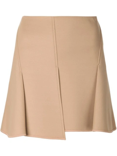 Alexander Wang Pleated Front Mini Skirt In Camel