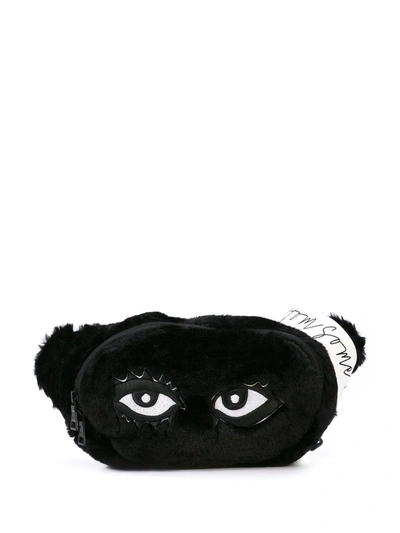 Haculla Eye Faux-fur Belt Bag In Black