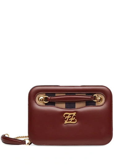 Fendi Karligraphy Pocket Shoulder Bag In Red