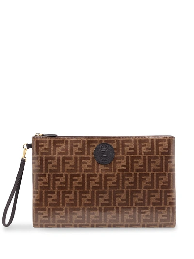 Fendi Large Ffreedom Pouch In Brown