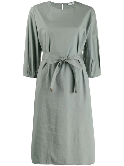 Peserico Belted Shirt Dress In Green