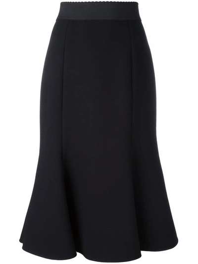 Dolce & Gabbana Pleated Hem Midi Skirt | ModeSens