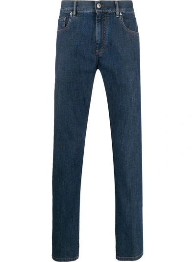 Ermenegildo Zegna High-rise Slim-fit Jeans In Blue