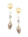 Dannijo Marin 8mm-10mm Freshwater Pearl, Crystal & Shell Drop Earrings In Gold