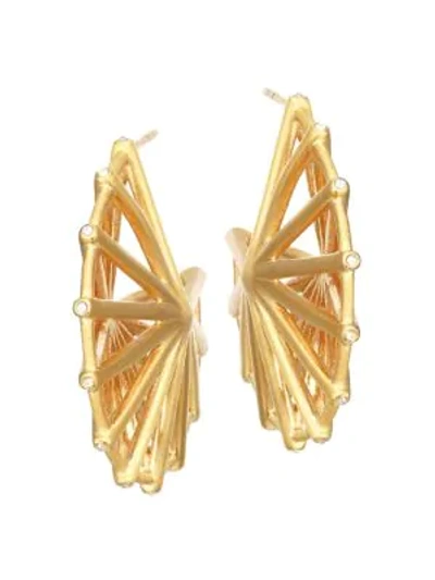 Dean Davidson Maiko 22k Goldplated & Cubic Zirconia Umbrella Hoop Earrings In Yellow Goldtone