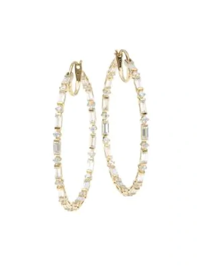 Adriana Orsini 18k Goldplated Sterling Silver & Cubic Zirconia Hoop Earrings