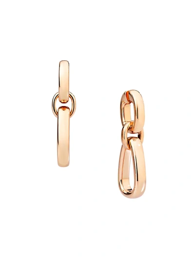 Pomellato Iconica 18k Rose Gold Drop Hoop Earrings