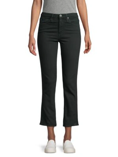Ag High-rise Straight Cropped Jeans In Sulfur