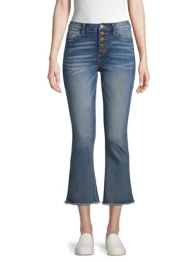 Miss Me High-rise Cropped Boot-cut Jeans In Denim Blue