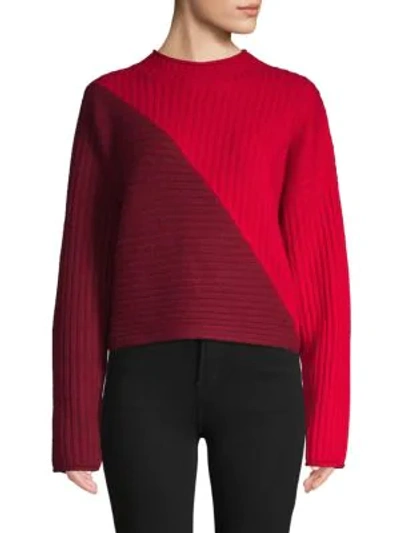 Naadam Colorblock Wool & Cashmere-blend Sweater In Red