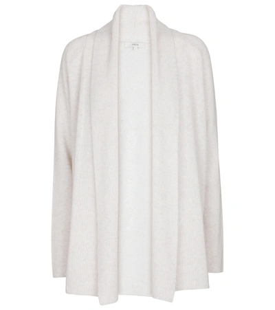 Vince Wool Cashmere Blend Open Cardigan In White
