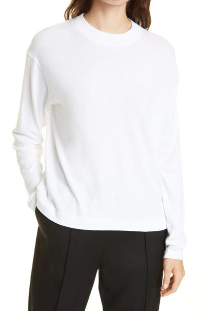 Vince Ribbed Wool & Cashmere Funnelneck Sweater In Optic White