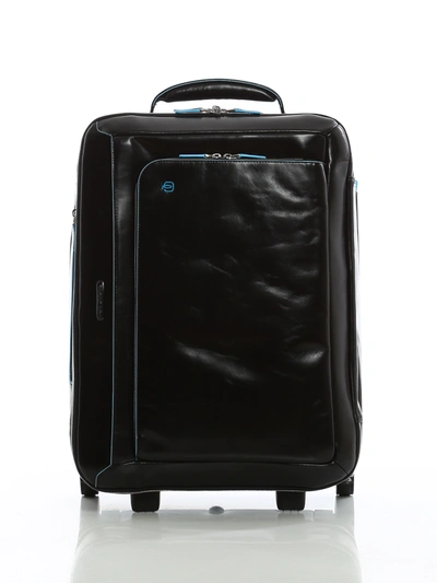 Piquadro Brushed Calfskin Cabin Luggage In Black