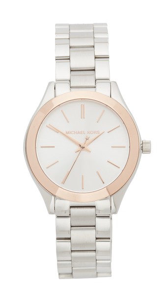 michael kors mini slim runway watch rose gold