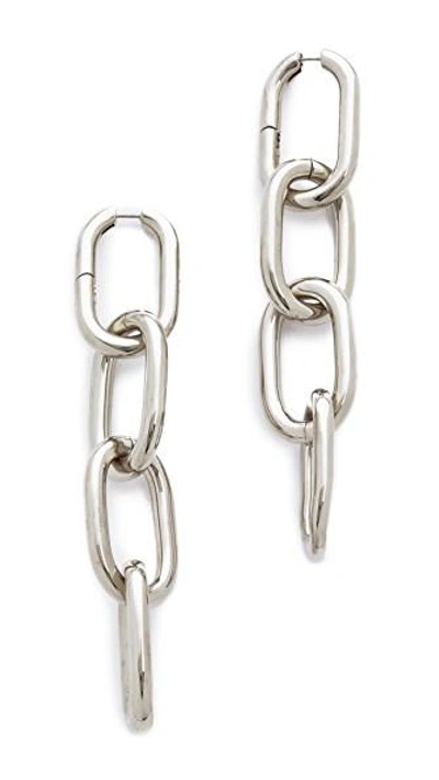 Alexander Wang Broken Link Earings In Rhodium