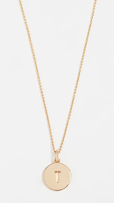 Kate Spade Rose Gold-tone Initial Disc Pendant Necklace, 18" + 2 1/2" Extender In Gold T