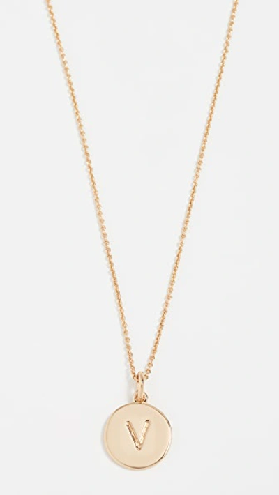 Kate Spade Letter Pendant Necklace In V