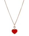 Chopard Happy Hearts 18k Rose Gold, Red Stone & Diamond Heart Pendant Necklace
