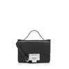 Jimmy Choo Rebel Soft Mini Black Soft Grained Leather Mini Cross Body Bag In Black/ Chrome