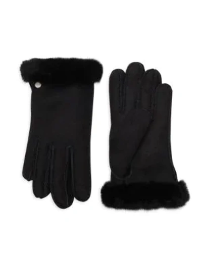 Ugg Shearling &amp; Sheepskin Gloves In Black