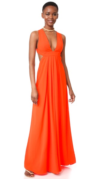 Jill Jill Stuart Cross Back Gown In Tangerine | ModeSens