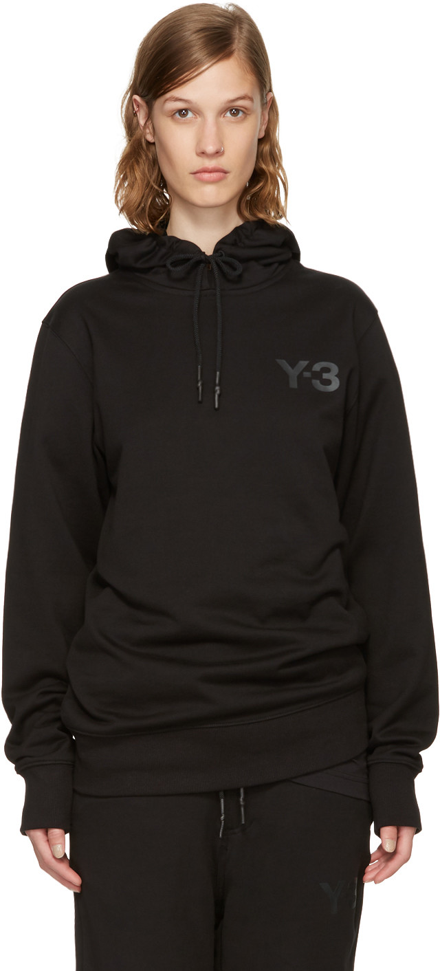 Y-3 Black Classic Logo Hoodie | ModeSens