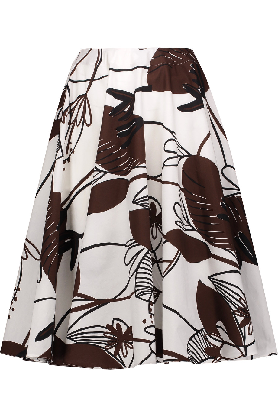 Marni Pleated Printed Cotton Skirt | ModeSens